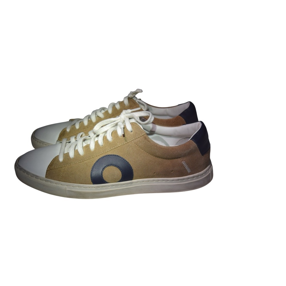 Oliver Cabell Low 1 Sneakers Mens 41 Tan Navy Good Suede Leather Made in Italy
